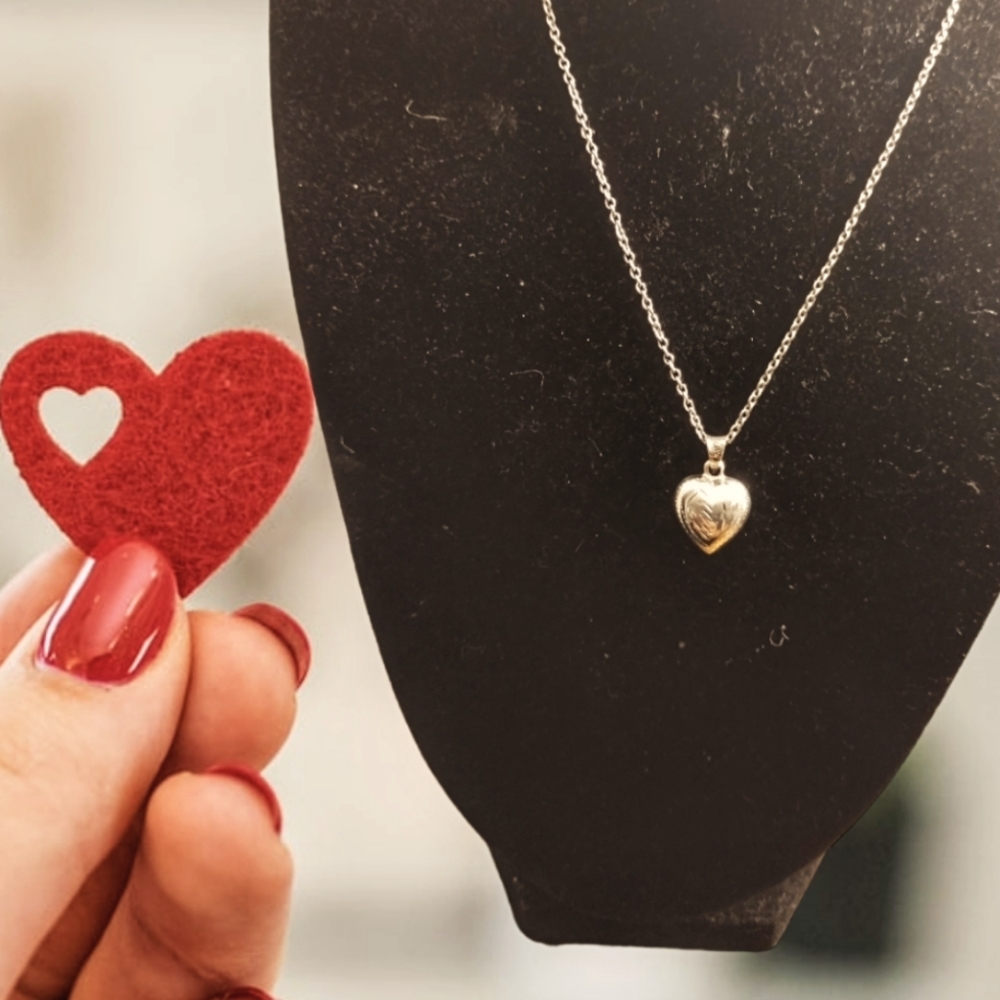 COPY - 925 Sterling Silver 3D Puffed Heart Pendant